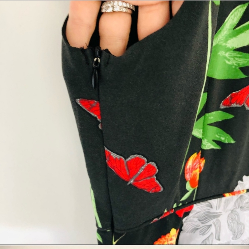 Floral Butterfly Wrap Mini Dress - Picture 6 of 8